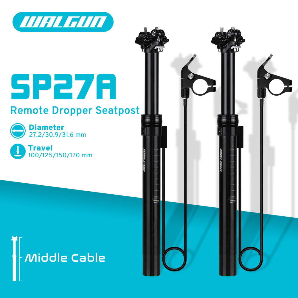 Dropper Post Remote - SP27A 自転車シートポストドロッパー MTB用 27.2/30.9/31.6mm リモコン式バイク伸縮シートポスト 油圧式ミドル外部ケーブル