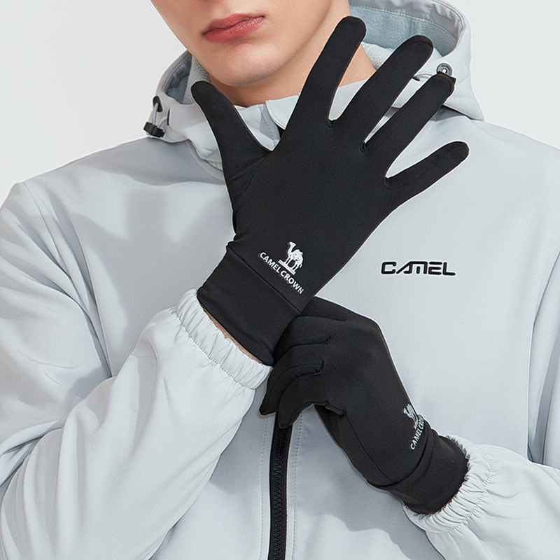 Mountain Biking Gloves Mens - 男性と女性のためのゴールデンドームキャメルハイキンググローブ、タッチスクリーン、サイクリング、コールド、暖かい、スポーツ、防風、登山、冬