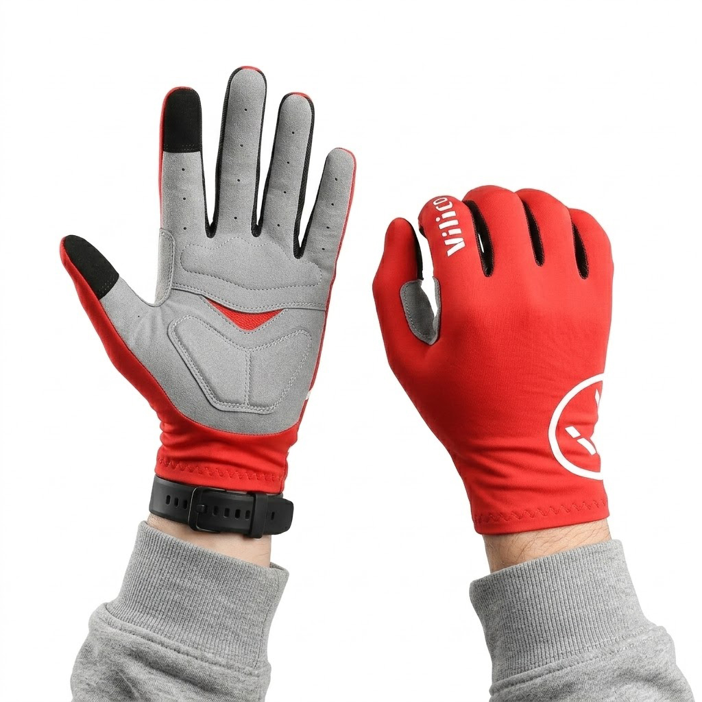 Mountain Biking Gloves Mens - フルフィンガーサイクリンググローブ、通気性と衝撃吸収性、男性用マウンテンバイクグローブ、アウトドアライディンググローブ
