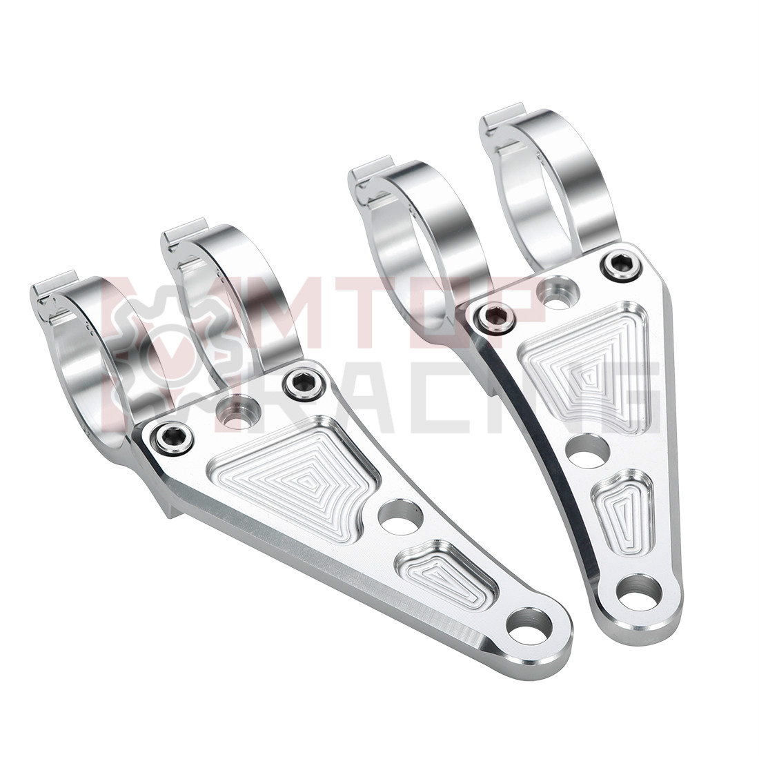 Mountain Biking Derby - オートバイ用CNCマウントブラケット,フォーク,シルバー,27mm, 31mm, 32mm, 36mm, 37mm, 41mm,
