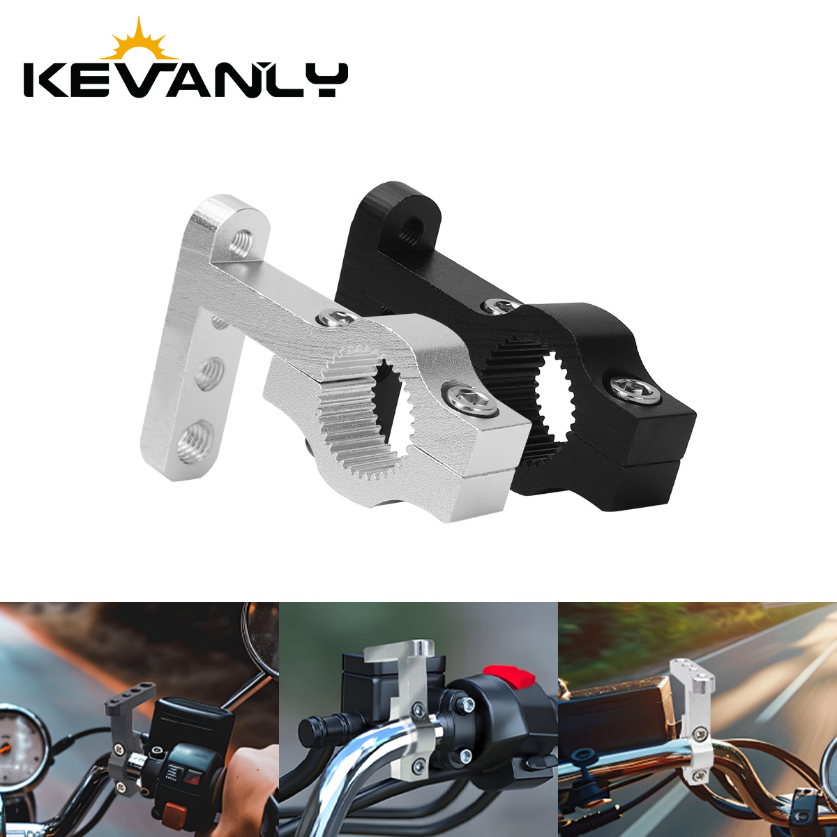 Mountain Biking Derby - 4穴サイズ バイク用 アルミ合金製 LEDスポットライト マウントブラケット M5