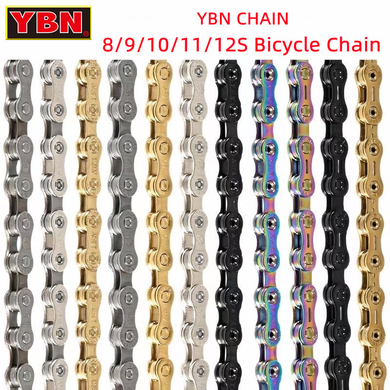 Cassette 11 Speed - YBNバイクチェーン 10 11 12速 SLAシルバー ホローゴールド