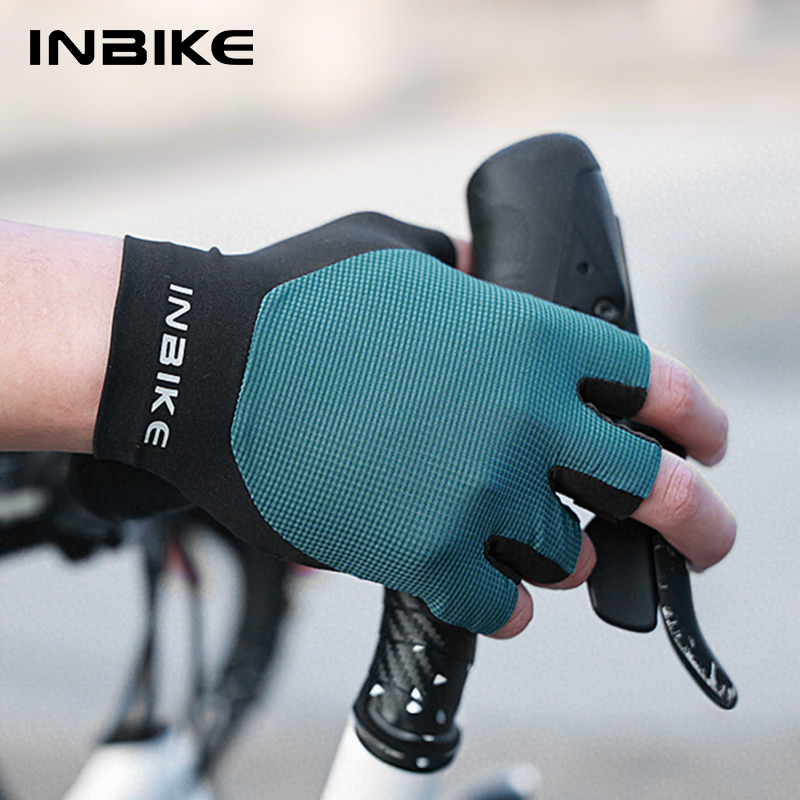 Mountain Biking Gloves Mens - INBIKE サイクリング手袋夏 MTB バイク手袋男性用サイクリング手袋ゲルパッド入りハーフフィンガーロードバイク自転車手袋 Accessoiries
