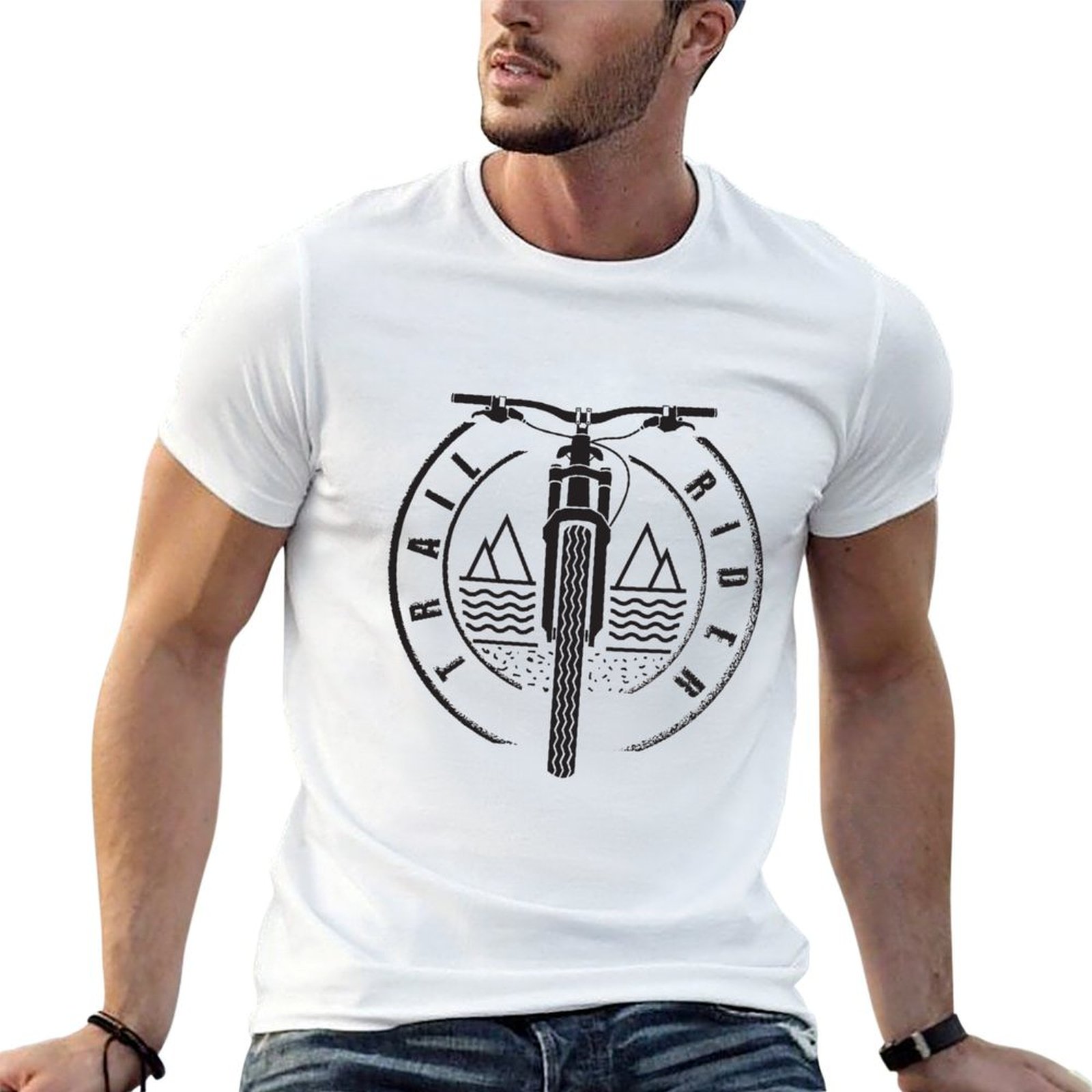 Mountain Biking Essentials - トレイルライダー - ブラック - マウンテンバイク Tシャツ