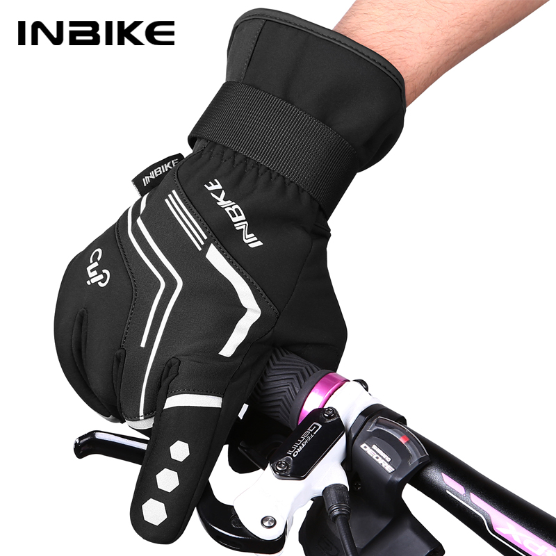 Mountain Biking Gloves Mens - INBIKE 冬サイクリング手袋ゲルパッドサーマル自転車 MTB バイクロードグローブ屋外スポーツグローブサイクリング防風アクセサリー