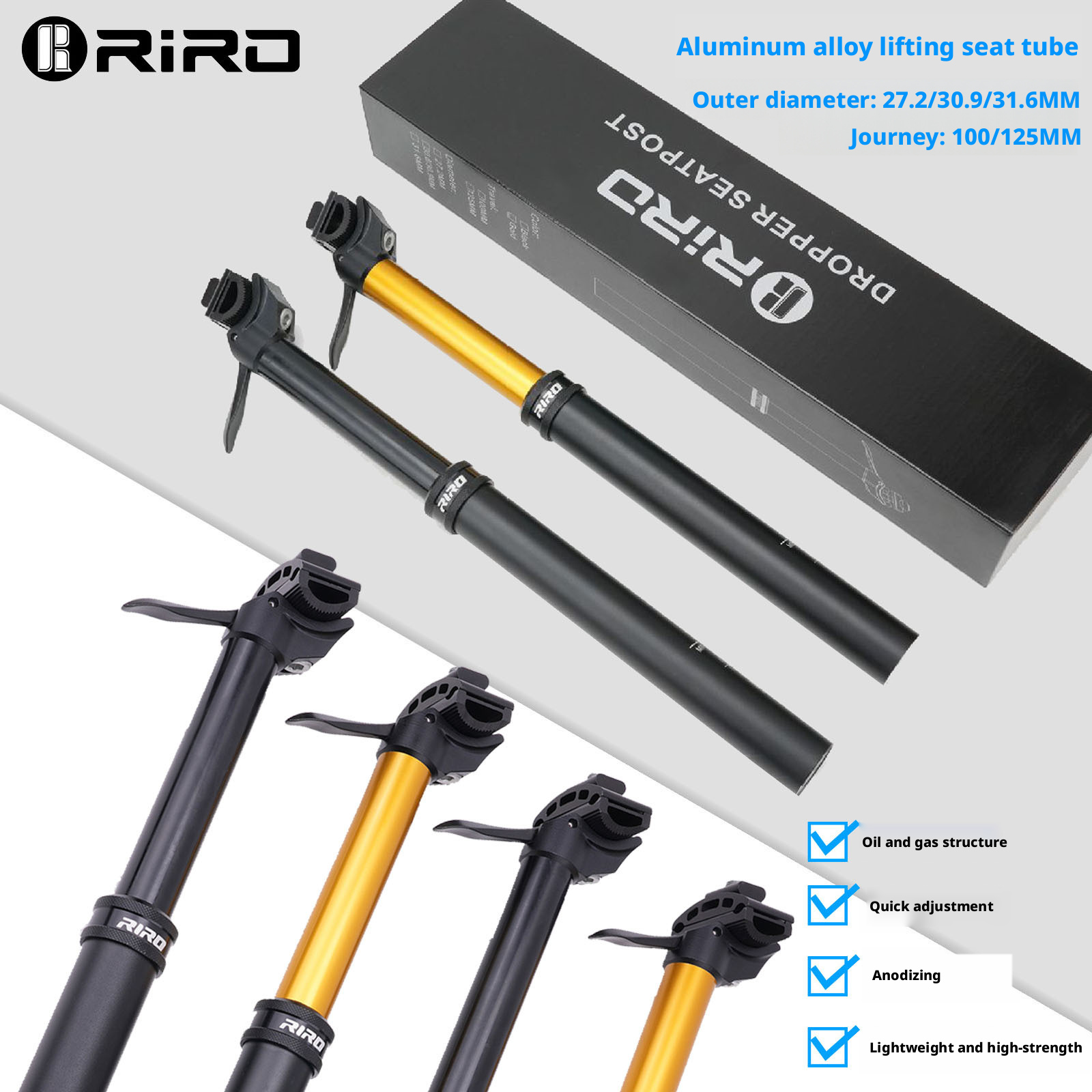 Dropper Post Remote - RIRO 油圧リフトシートポスト アルミ合金 MTB ドロッパーポスト リモコン付き