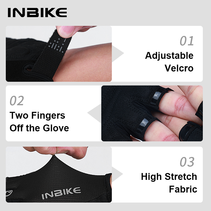 INBIKE バイクハーフフィンガーサイクリンググローブノン - Mountain Biking Gloves Mens のレビューと価格