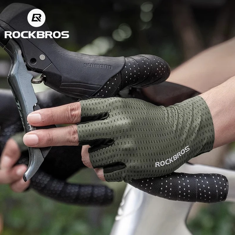 Rockbros-男性と女性のための滑り止め通気性サイクリン - Mountain Biking Gloves Mens のレビューと価格