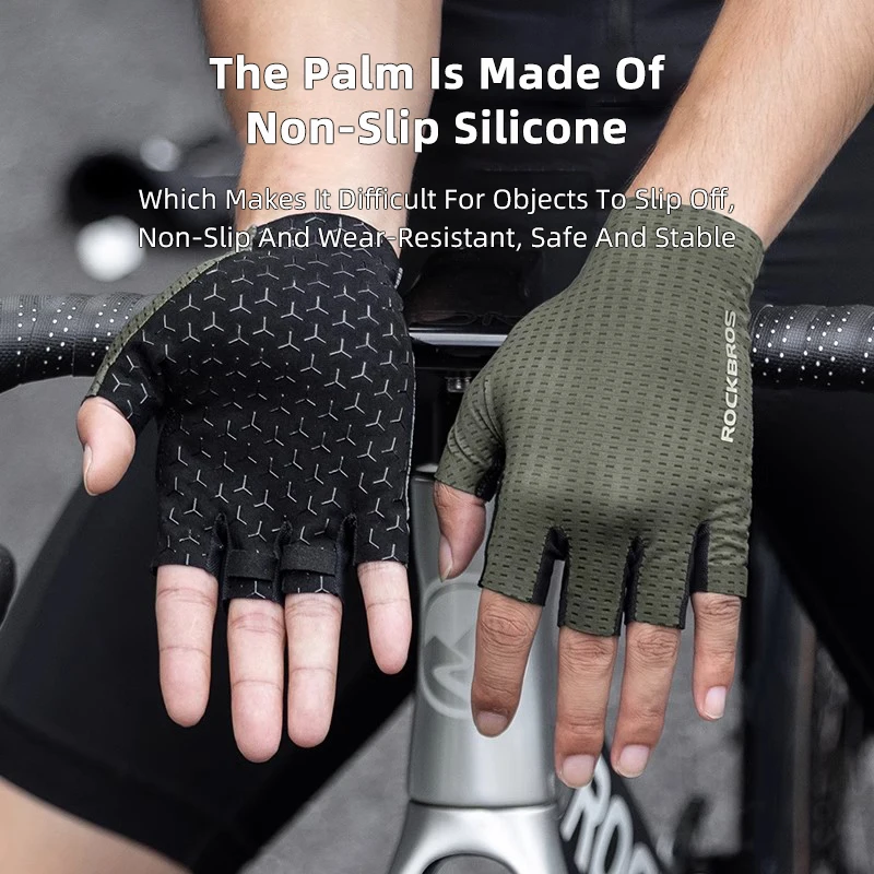 Rockbros-男性と女性のための滑り止め通気性サイクリン - Mountain Biking Gloves Mens のレビューと価格