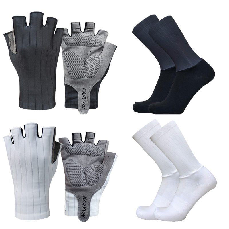 男性用サイクリンググローブ、ハーフフィンガーソックスコンビネ - Mountain Biking Gloves Mens のレビューと価格